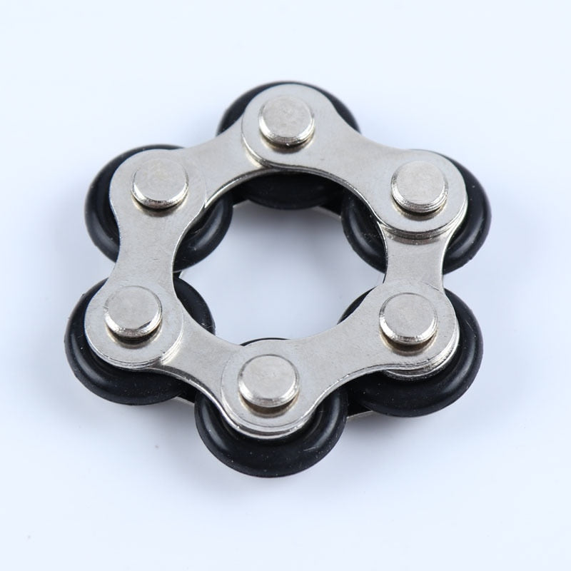 Metal bike roller chain spinner - black