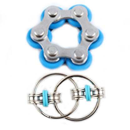 Metal bike roller and buckle chain spinners - Light Blue