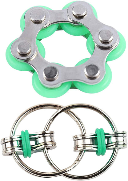 Metal bike roller and buckle chain spinners - Green