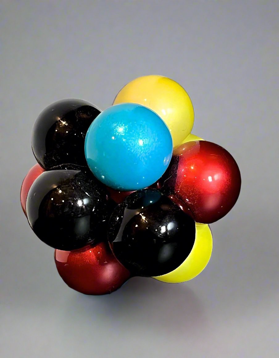 Atomic Fidget Balls in bright colours (red, yellow, blue, black)