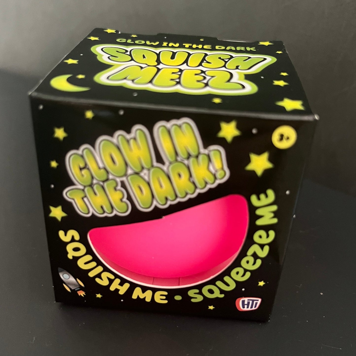 Squish Meez Glow in the Dark Stress Ball pink