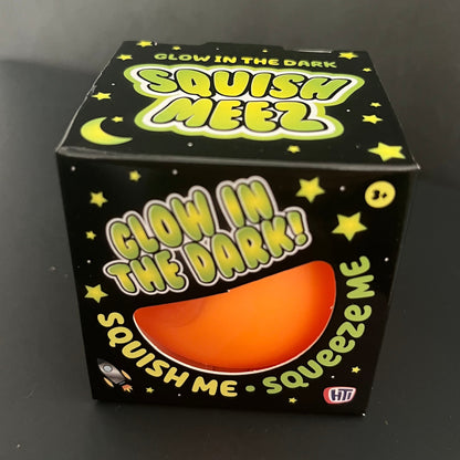 Squish Meez Glow in the Dark Stress Ball orange