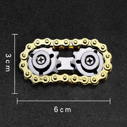 Bike chain metal fidget toy with dimensions (6cm x 3cm)