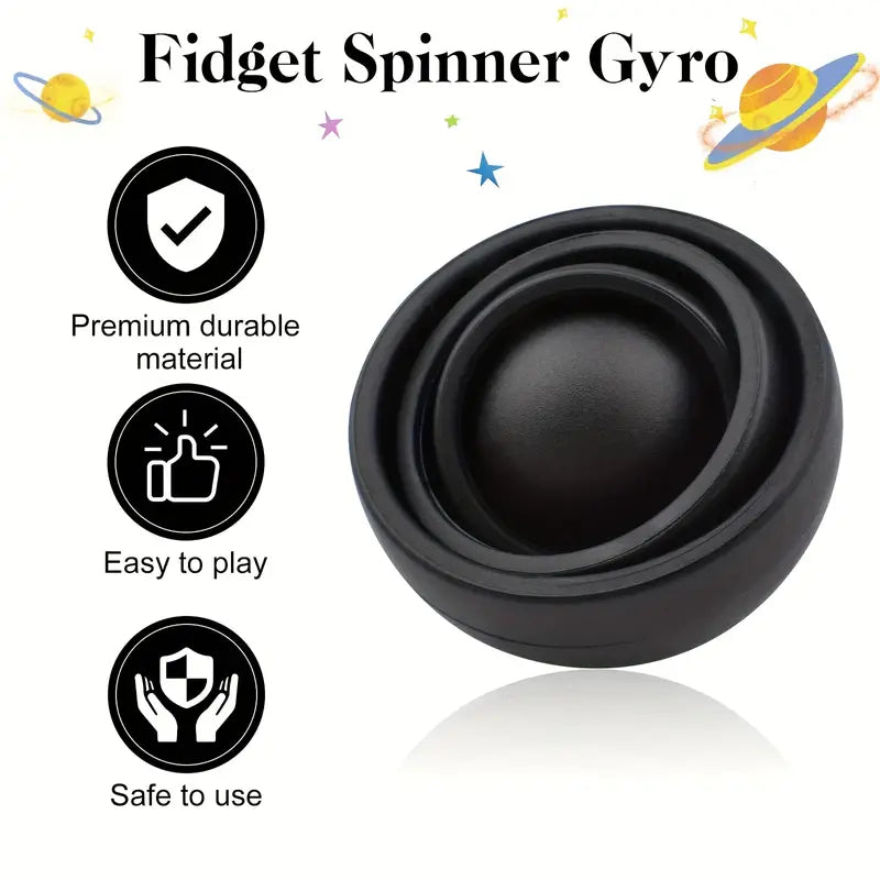 Black fidget gyro spinner