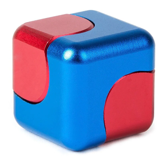 fidget spinning cube red blue