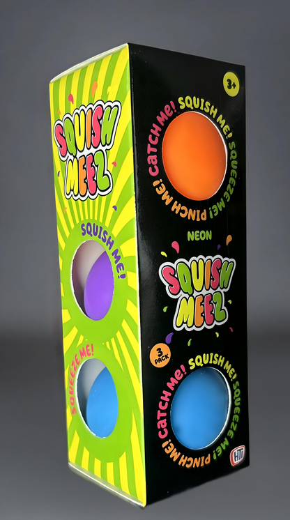 Neon Mini Squish Meez Balls (3 Pack)