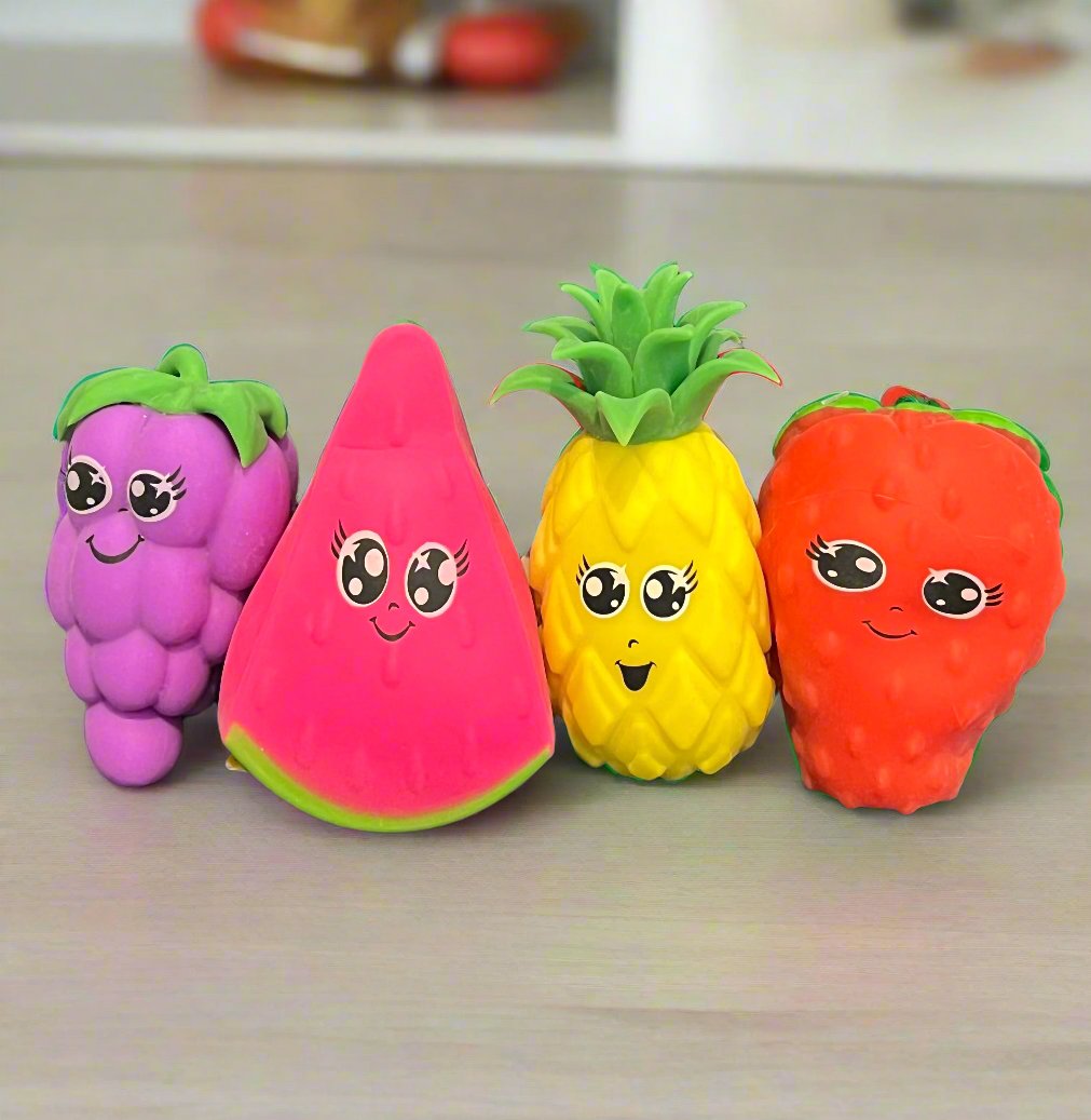 Four Fruity Squishy Toys