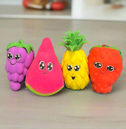 Four Fruity Squishy Toys