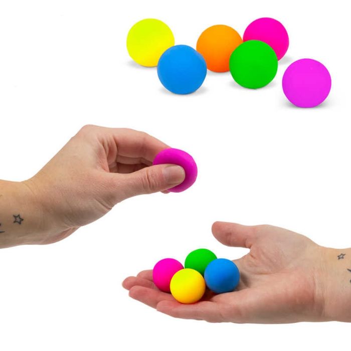 Micro Neon Sugar Squish Balls, 6-Pack (Slow Rising!)-NeuroCandy®