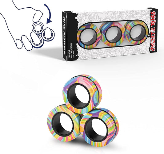 3 piece Magnetic Rings rainbow